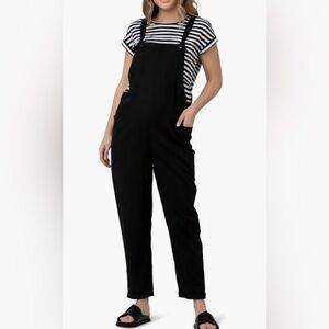 Ripe Maternity Black linen jumpsuit small